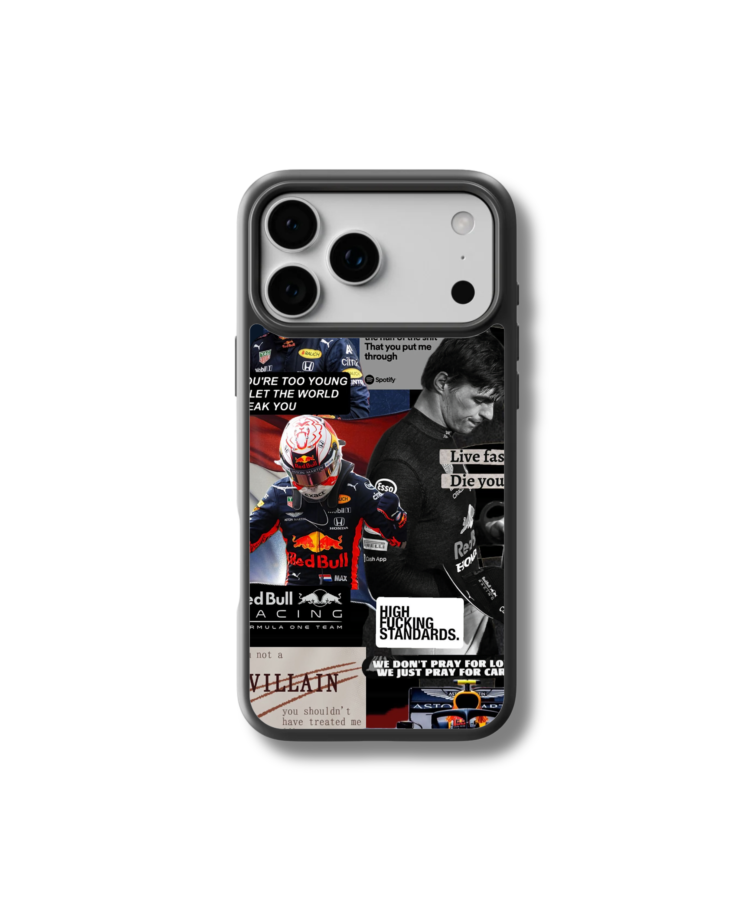 F1 Race Collage Glass Case