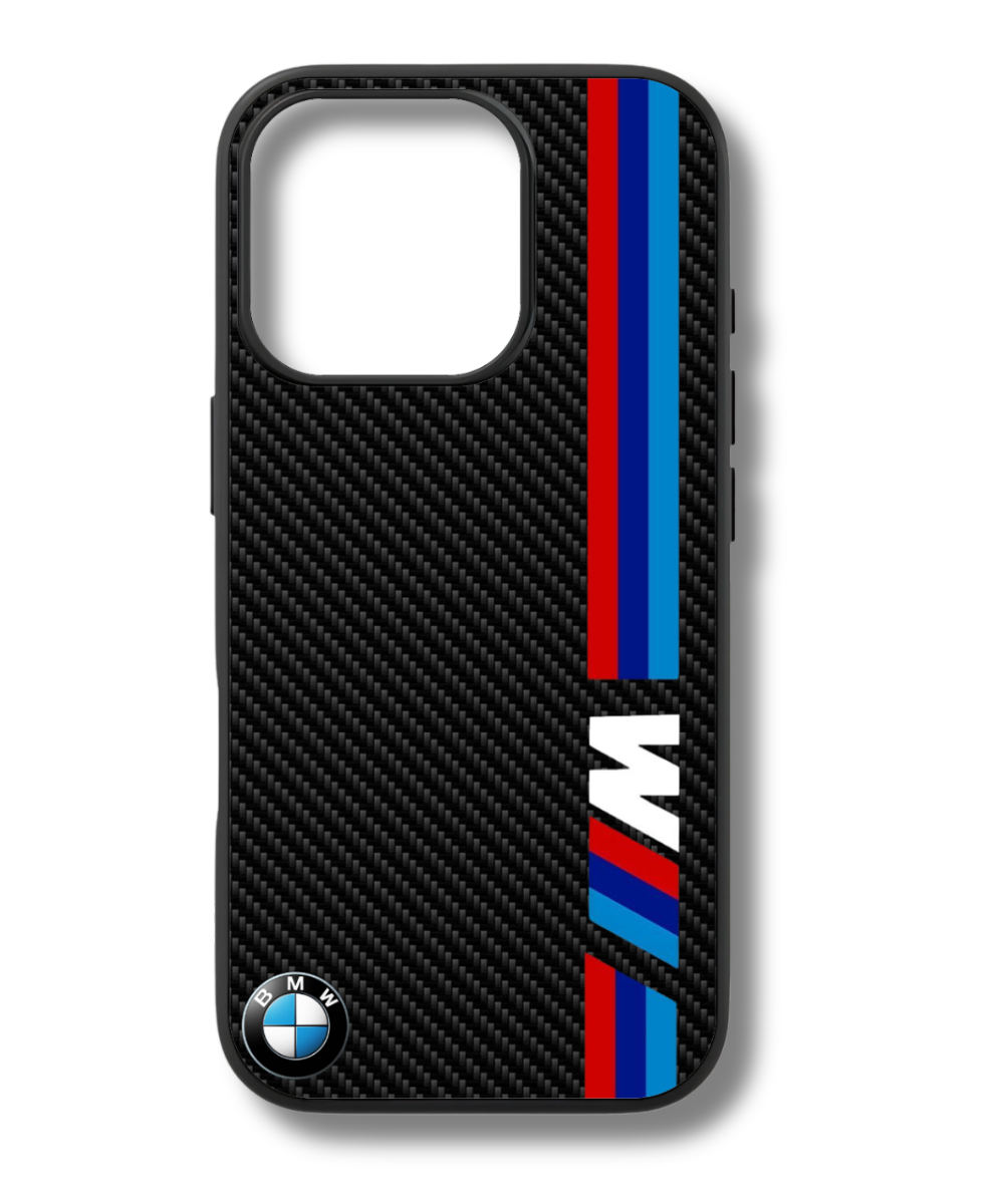 Show your love for BMW M with this sleek phone case. The iconic M stripes and carbon fiber texture make a stylish statement